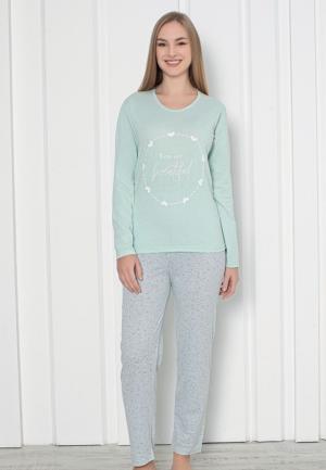 Pijama Damă Mâneca Lungă Pantalon Lunga – Beautiful ,Blue