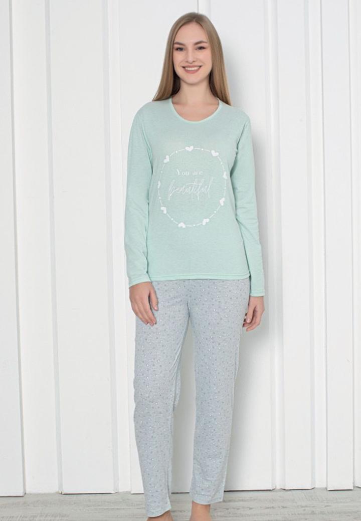 Pijama Damă Mâneca Lungă Pantalon Lunga – Beautiful ,Blue