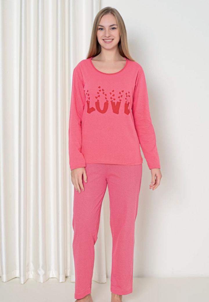 Pijama Damă Mâneca Lungă Pantalon Lung – Print Love