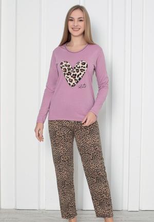 Pijama Damă Mâneca Lungă Pantalon Lunga-animal print