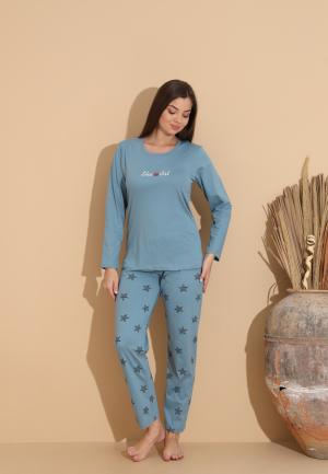 Pijama Dama Maneca Lunga Pantalon Lungi, She is Art