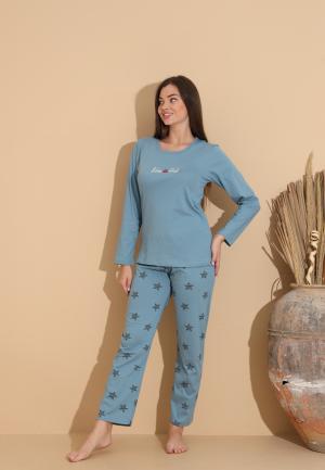 Pijama Dama Maneca Lunga Pantalon Lungi, She is Art