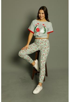 Pijamale Damă cu Mâneci Scurte și Pantaloni Lungi – Inimioare