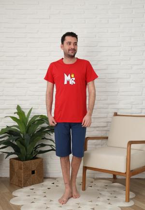 Pijama bărbat cu mânecă scurtă și pantaloni trei sferturi - Print MR
