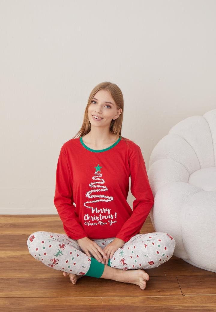 Pijamale Crăciun Damă – Merry Christmas cu Brăduț