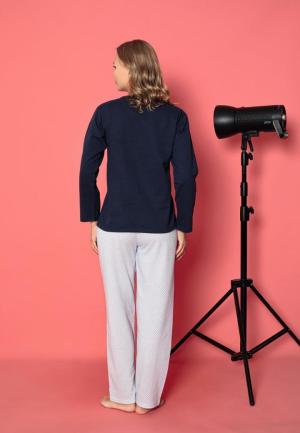 Pijama Damă Vătuită cu Mâneci Lungi – Model Stele