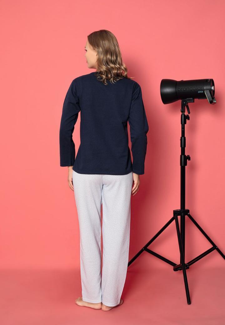 Pijama Damă Vătuită cu Mâneci Lungi – Model Stele