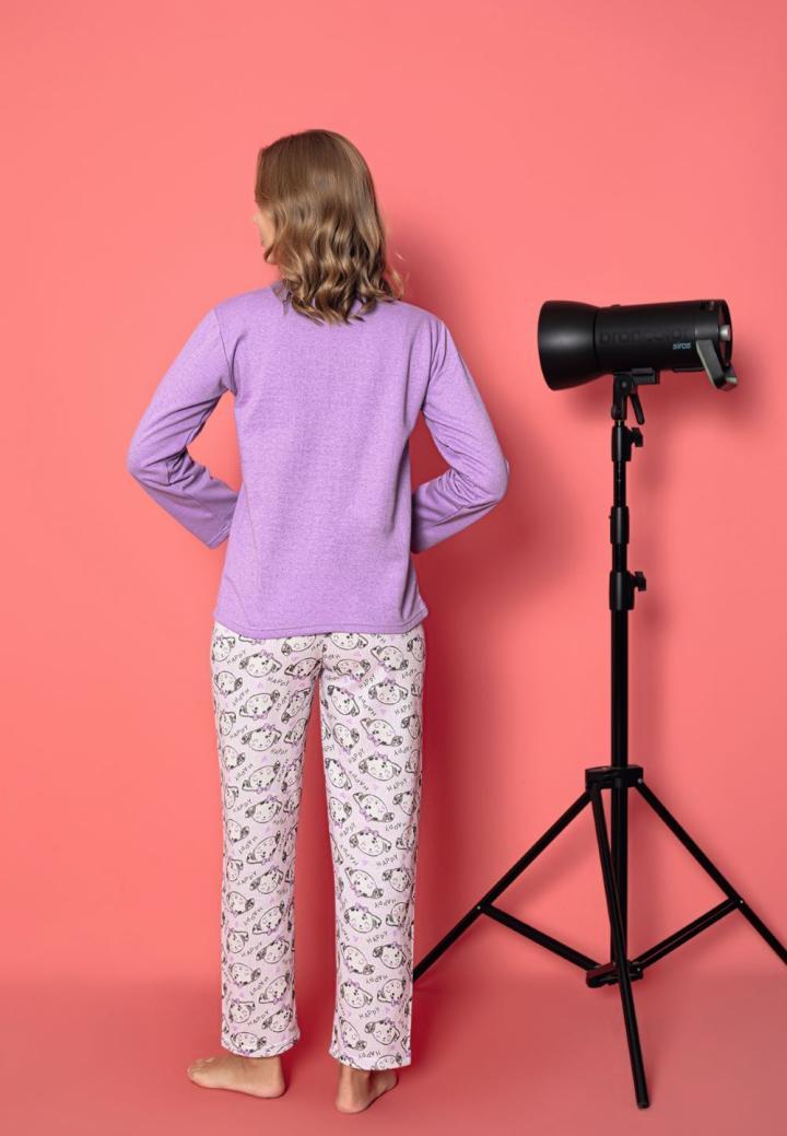 Pijama Damă Vătuită cu Mâneci Lungi – Model Happy Cute