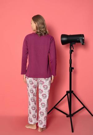 Pijama Damă Vătuită cu Mâneci Lungi – Model Teddy Bear