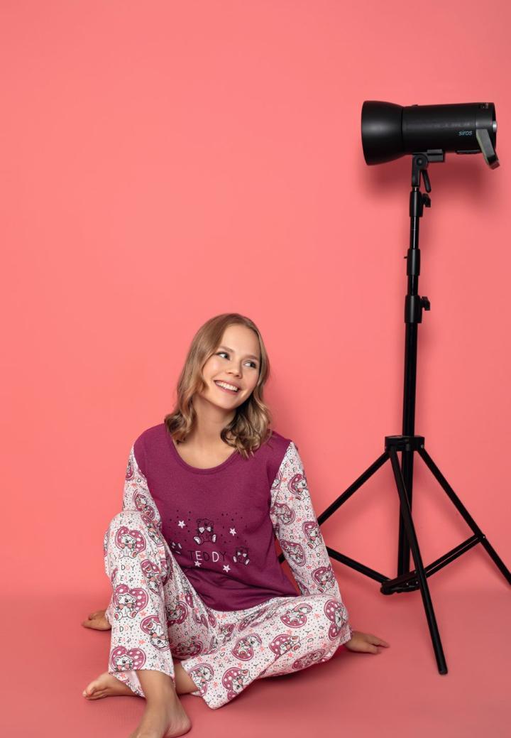 Pijama Damă Vătuită cu Mâneci Lungi – Model Urș