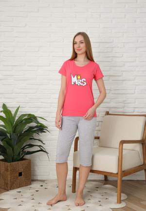 Pijama Dama cu Mâneca Scurtă și Pantaloni Trei Sferturi - Print MRS