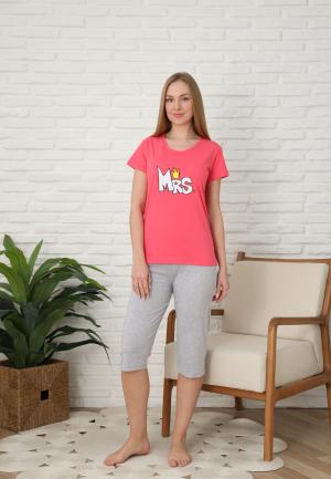 Pijama Dama cu Mâneca Scurtă și Pantaloni Trei Sferturi - Print MRS