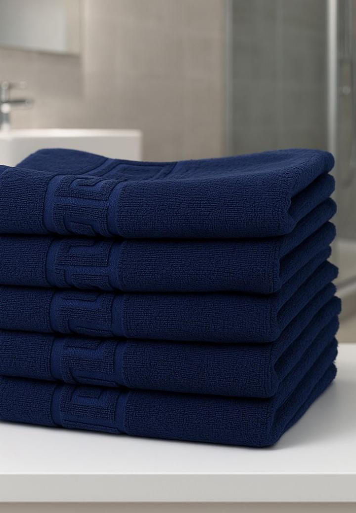 Set 5 prosoape bumbac, 50x90 cm,500g Bleumarin