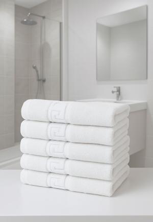 Set 5 prosoape bumbac, 50x90 cm, 500g Alb