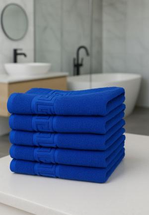 Set 5 prosoape bumbac, 50x90 cm, 500g ,Albastru