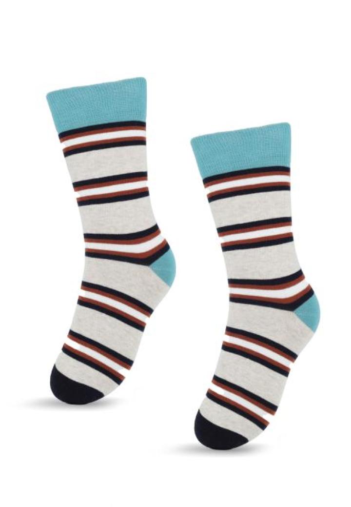 Șosete Bărbați din Bumbac Organic Fără Cusătura cu Dungi