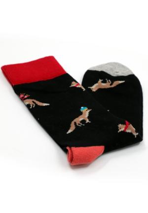 Șosete Bărbați Bumbac Organic – Model cu Lup, Fără Cusătură