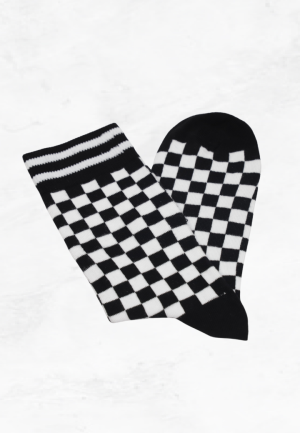 Șosete Bărbați cu Carouri, Vesele, Fără Cusătură, Negru