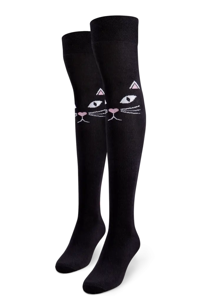 Șosete Peste Genunchi Vesele Pisică
