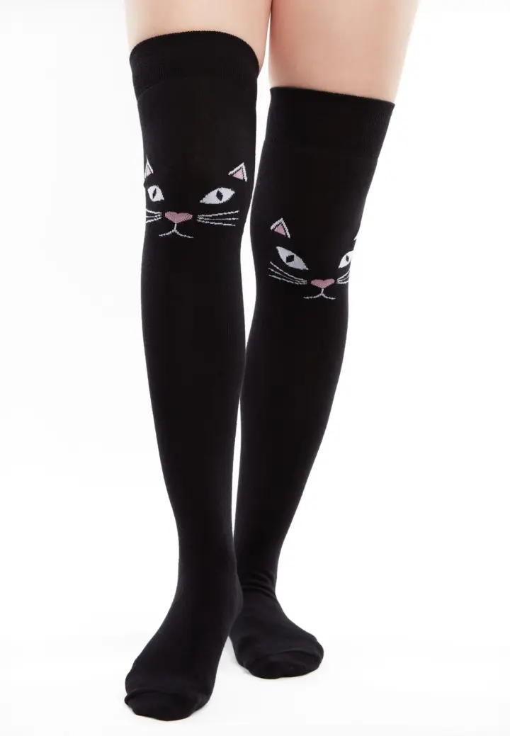 Șosete Peste Genunchi Vesele Pisică