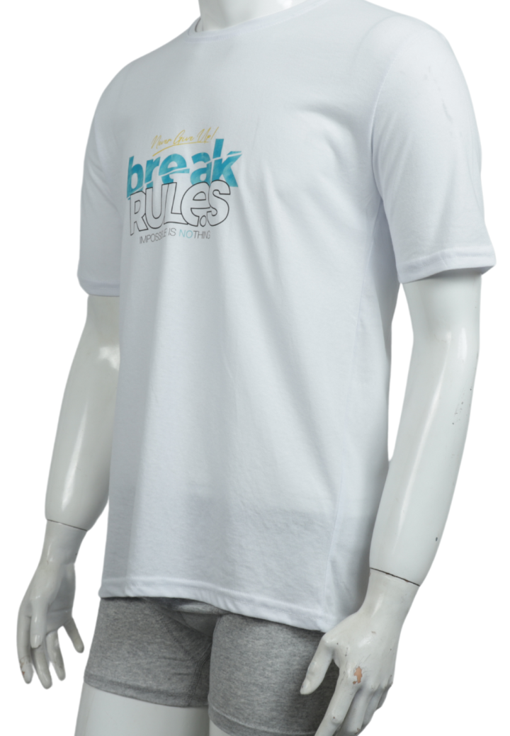 Tricou Barbat Break Rules Alb