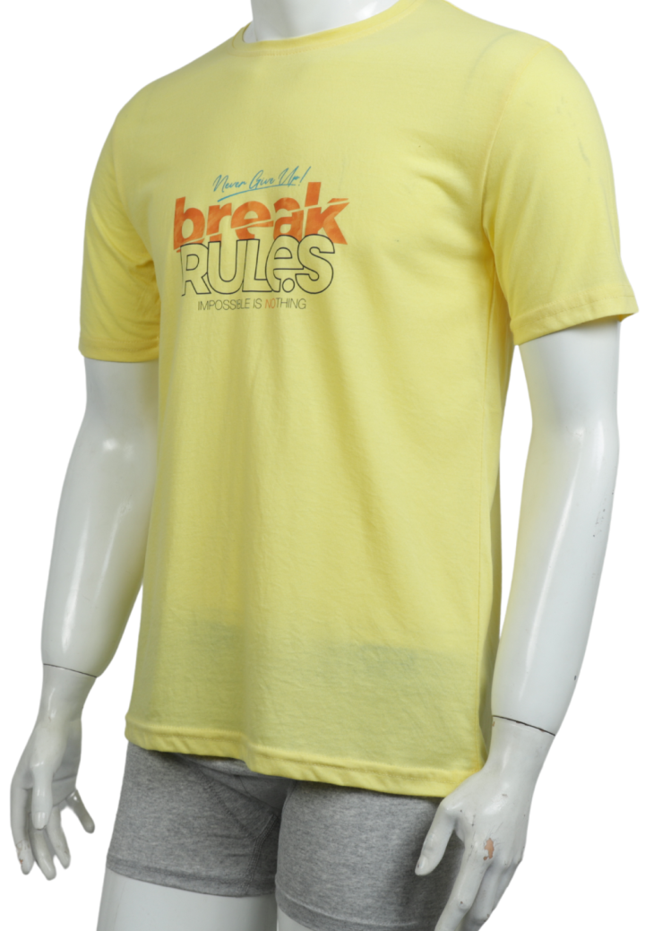 Tricou Barbat Break Rules Galben