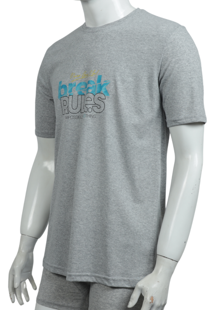 Tricou Barbat Break Rules Gri