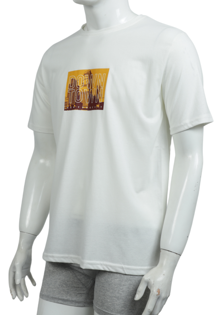 Tricou Barbat Down Town Alb